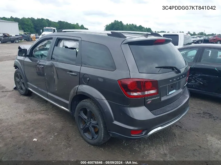 2019 Dodge Journey Crossroad Awd VIN: 3C4PDDGG7KT841042 Lot: 40076846