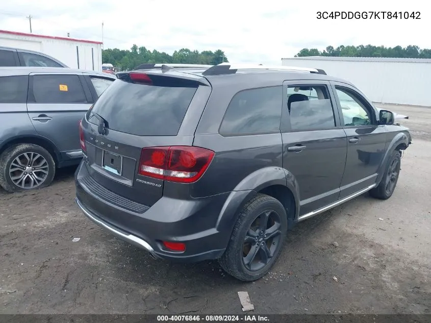 2019 Dodge Journey Crossroad Awd VIN: 3C4PDDGG7KT841042 Lot: 40076846