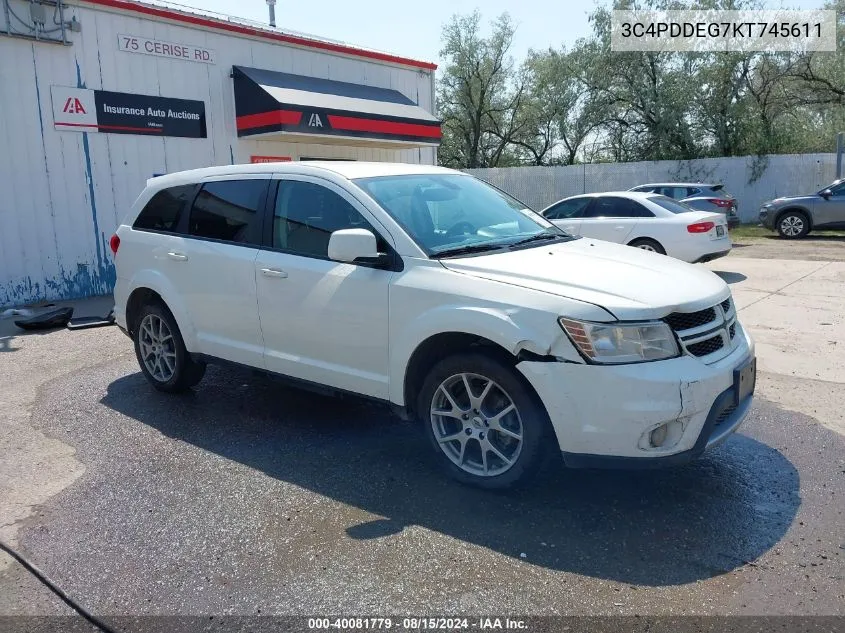 2019 Dodge Journey Gt Awd VIN: 3C4PDDEG7KT745611 Lot: 40081779