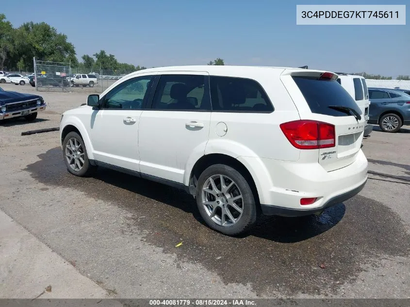 3C4PDDEG7KT745611 2019 Dodge Journey Gt Awd