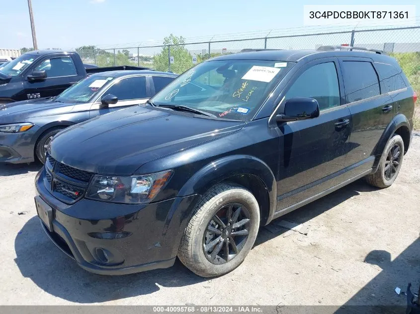 2019 Dodge Journey Se VIN: 3C4PDCBB0KT871361 Lot: 40095768