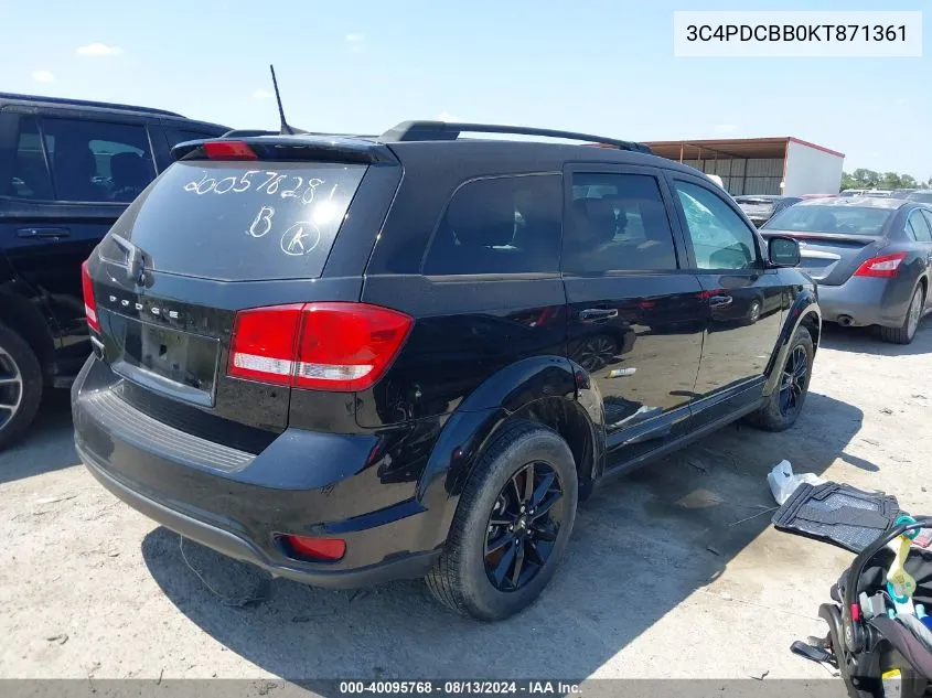 3C4PDCBB0KT871361 2019 Dodge Journey Se