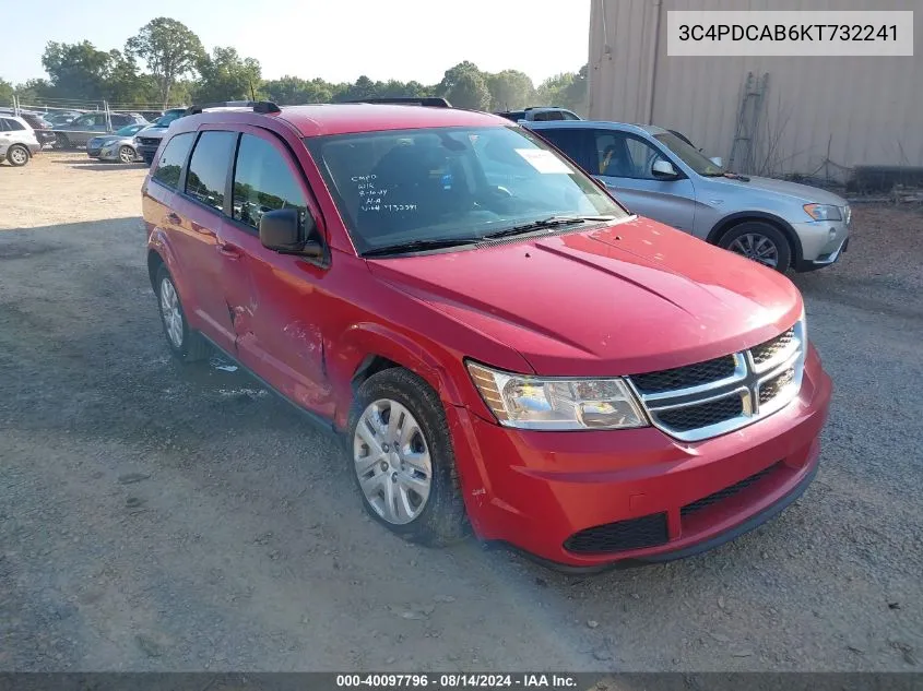 2019 Dodge Journey Se Value Package VIN: 3C4PDCAB6KT732241 Lot: 40097796