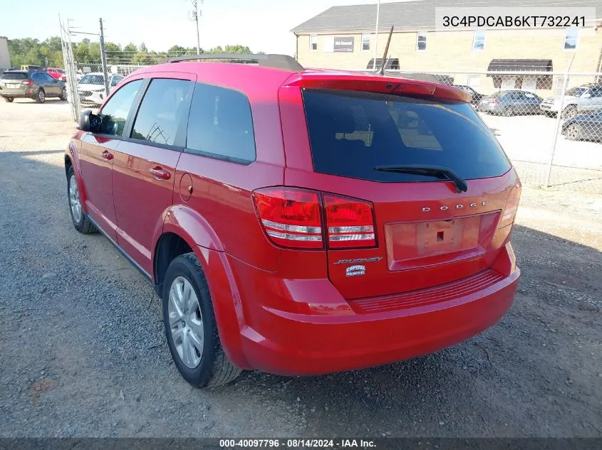 2019 Dodge Journey Se Value Package VIN: 3C4PDCAB6KT732241 Lot: 40097796