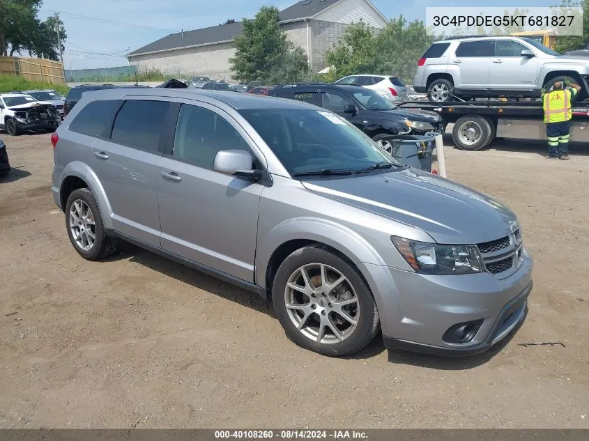 3C4PDDEG5KT681827 2019 Dodge Journey Gt Awd