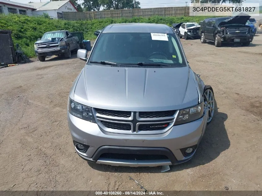 3C4PDDEG5KT681827 2019 Dodge Journey Gt Awd