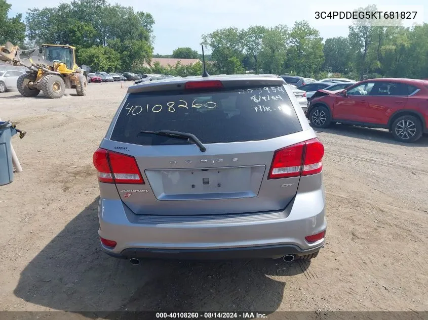 3C4PDDEG5KT681827 2019 Dodge Journey Gt Awd