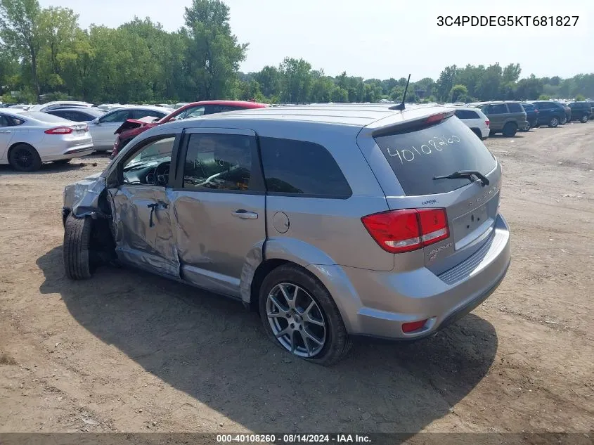 3C4PDDEG5KT681827 2019 Dodge Journey Gt Awd