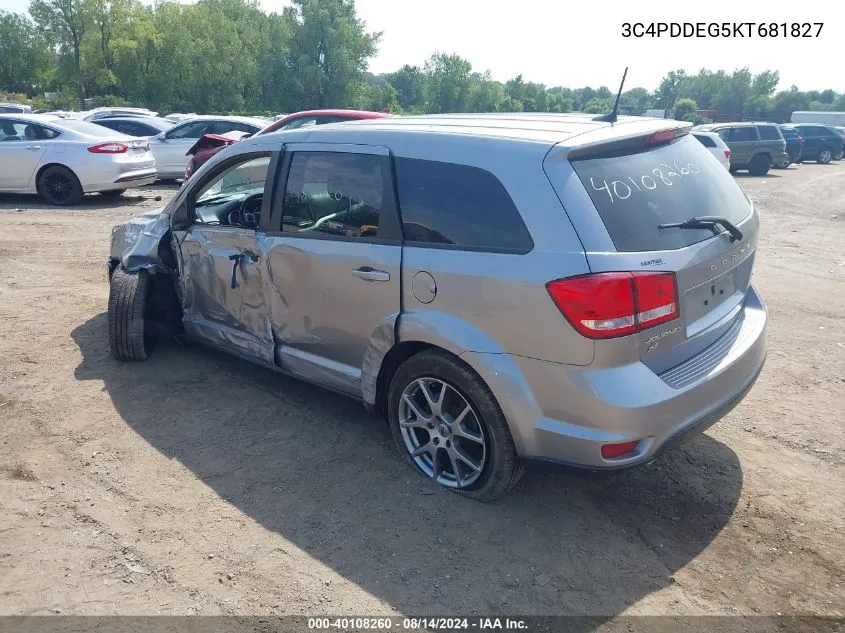 2019 Dodge Journey Gt Awd VIN: 3C4PDDEG5KT681827 Lot: 40108260