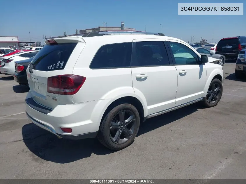 2019 Dodge Journey Crossroad VIN: 3C4PDCGG7KT858031 Lot: 40111301