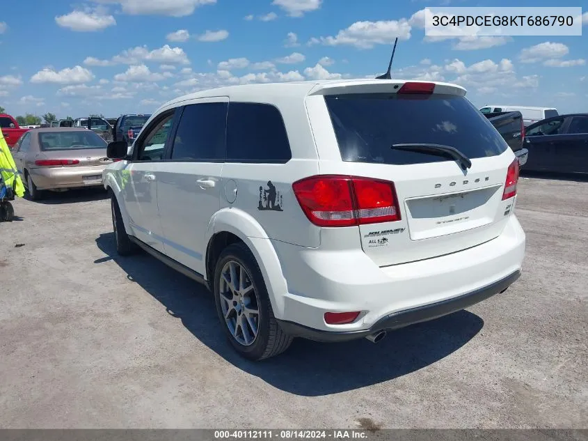 2019 Dodge Journey Gt VIN: 3C4PDCEG8KT686790 Lot: 40112111