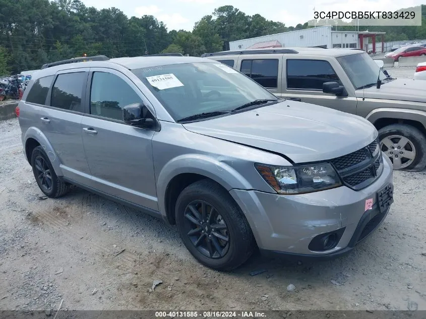 2019 Dodge Journey Se VIN: 3C4PDCBB5KT833429 Lot: 40131585