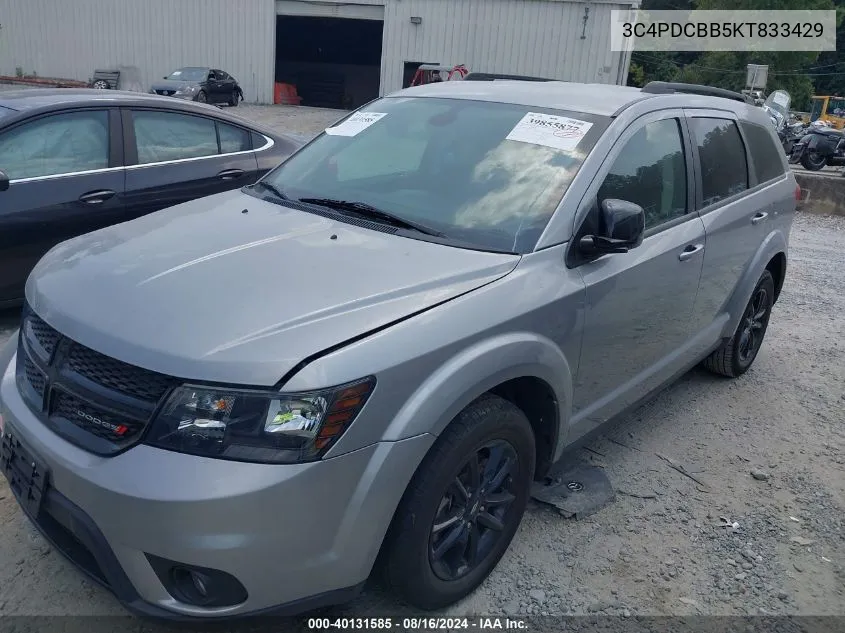 2019 Dodge Journey Se VIN: 3C4PDCBB5KT833429 Lot: 40131585