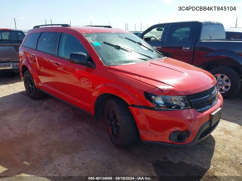 2019 Dodge Journey Se VIN: 3C4PDCBB4KT845104 Lot: 40134058