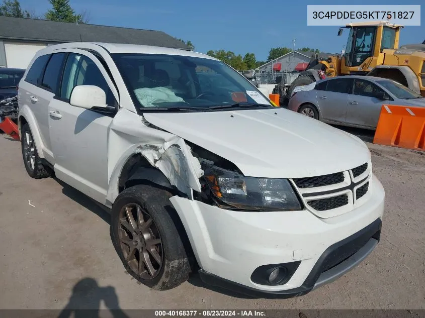 2019 Dodge Journey Gt Awd VIN: 3C4PDDEG5KT751827 Lot: 40168377