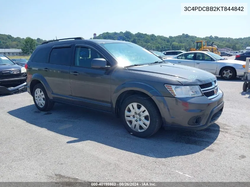 2019 Dodge Journey Se VIN: 3C4PDCBB2KT844842 Lot: 40195983