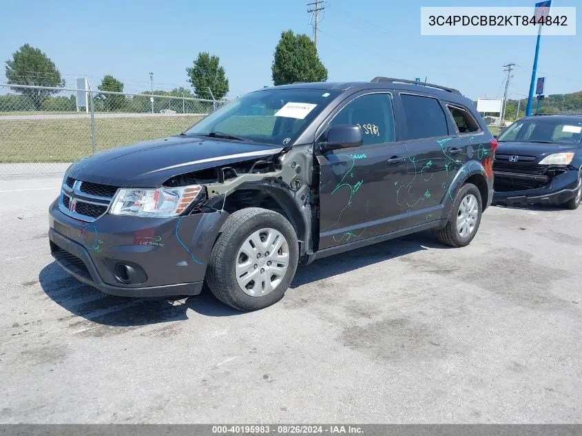 2019 Dodge Journey Se VIN: 3C4PDCBB2KT844842 Lot: 40195983