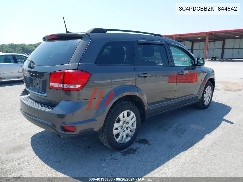 2019 Dodge Journey Se VIN: 3C4PDCBB2KT844842 Lot: 40195983