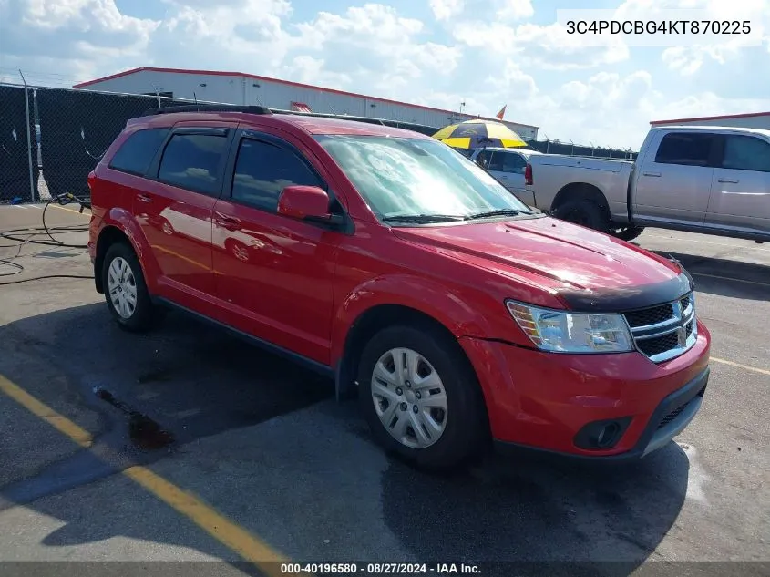 2019 Dodge Journey Se VIN: 3C4PDCBG4KT870225 Lot: 40196580