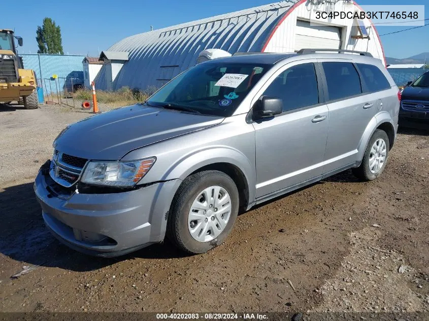 2019 Dodge Journey Se Value Package VIN: 3C4PDCAB3KT746548 Lot: 40202083