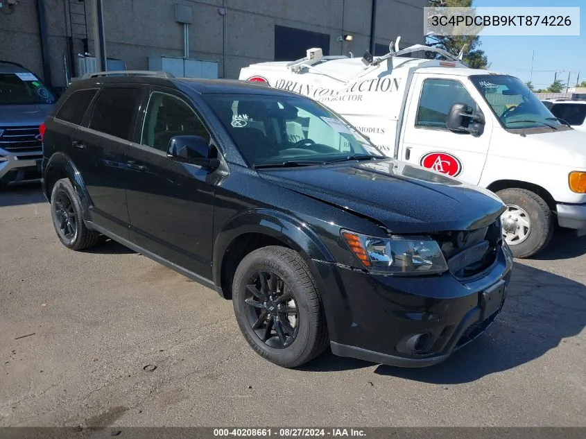 2019 Dodge Journey Se VIN: 3C4PDCBB9KT874226 Lot: 40208661