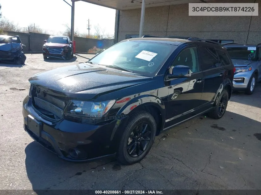 2019 Dodge Journey Se VIN: 3C4PDCBB9KT874226 Lot: 40208661