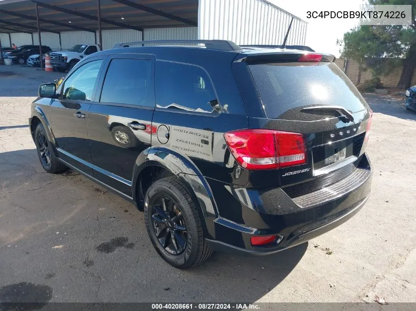 2019 Dodge Journey Se VIN: 3C4PDCBB9KT874226 Lot: 40208661