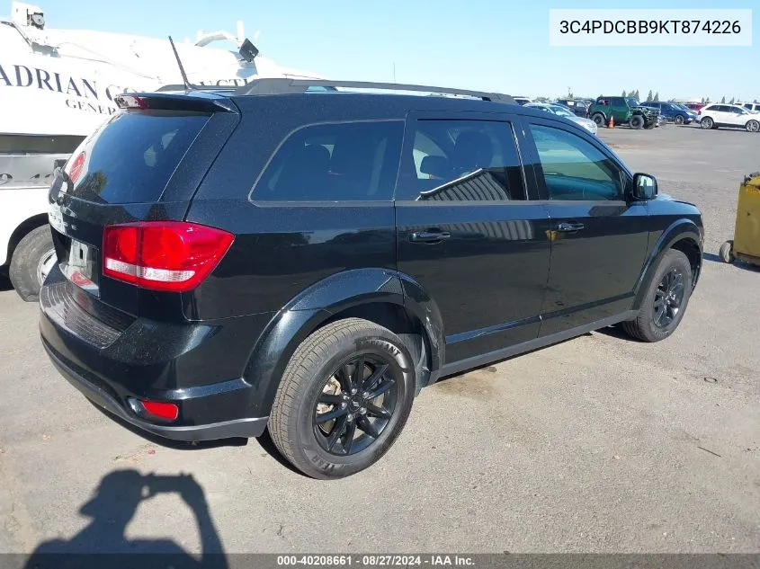 2019 Dodge Journey Se VIN: 3C4PDCBB9KT874226 Lot: 40208661