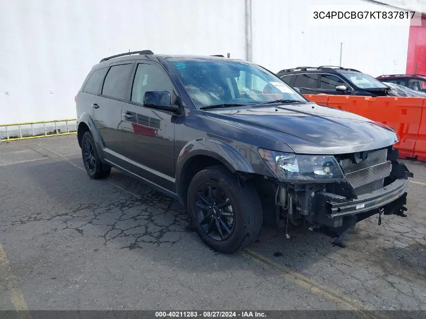 2019 Dodge Journey Se VIN: 3C4PDCBG7KT837817 Lot: 40211283