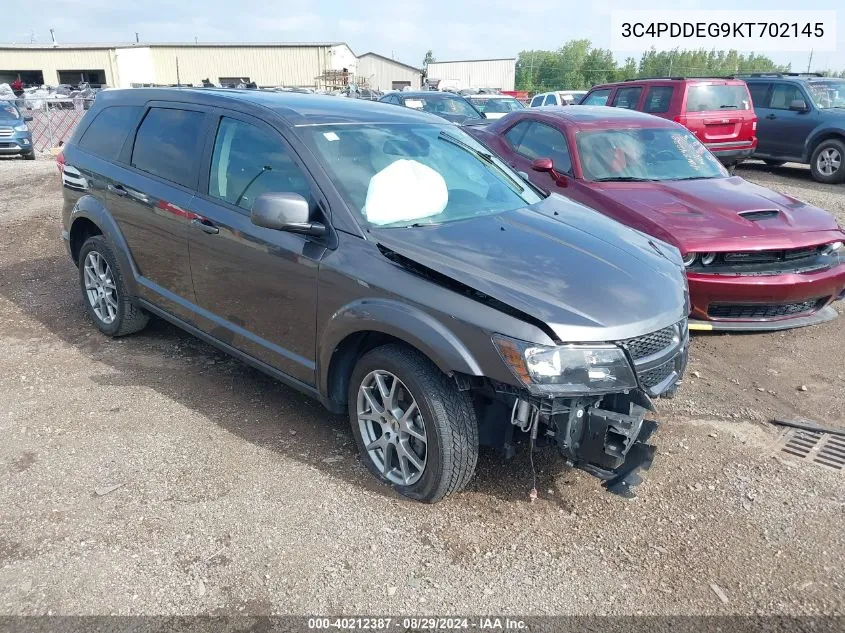 2019 Dodge Journey Gt Awd VIN: 3C4PDDEG9KT702145 Lot: 40212387