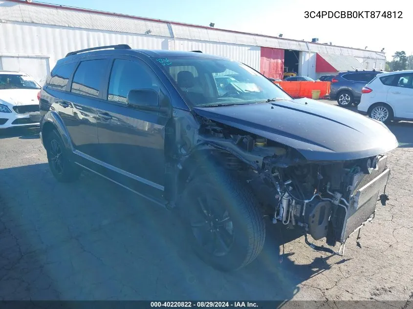 2019 Dodge Journey Se VIN: 3C4PDCBB0KT874812 Lot: 40220822