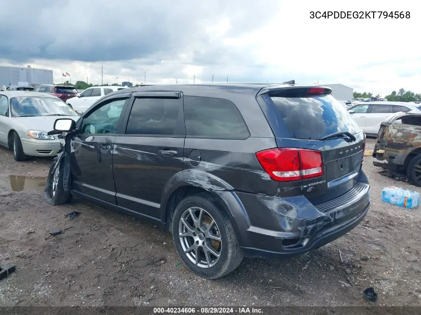 2019 Dodge Journey Gt Awd VIN: 3C4PDDEG2KT794568 Lot: 40234606