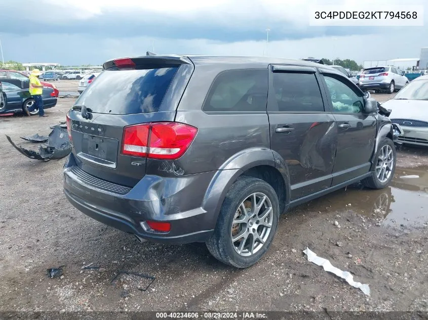 2019 Dodge Journey Gt Awd VIN: 3C4PDDEG2KT794568 Lot: 40234606