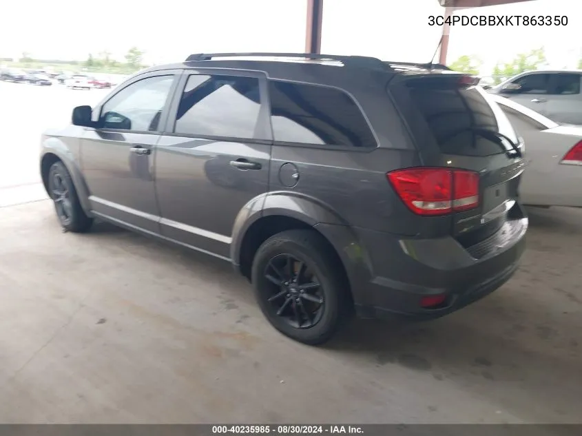 2019 Dodge Journey Se VIN: 3C4PDCBBXKT863350 Lot: 40235985