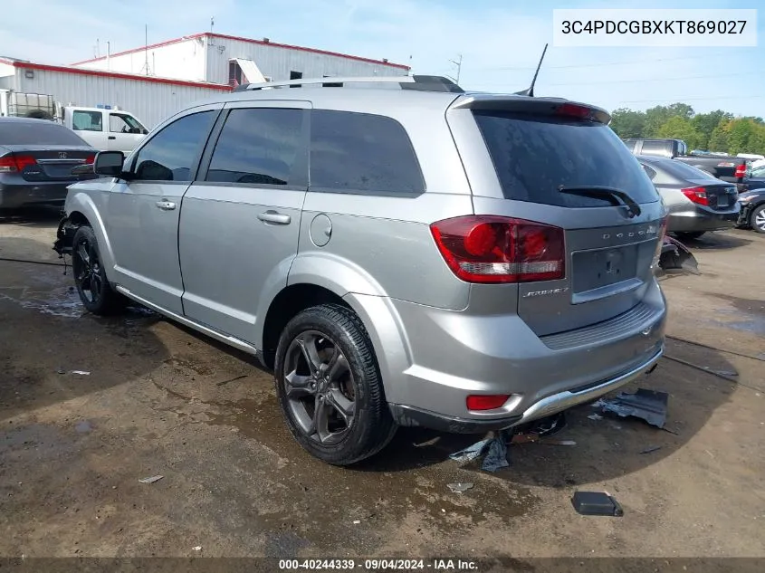 2019 Dodge Journey Crossroad VIN: 3C4PDCGBXKT869027 Lot: 40244339