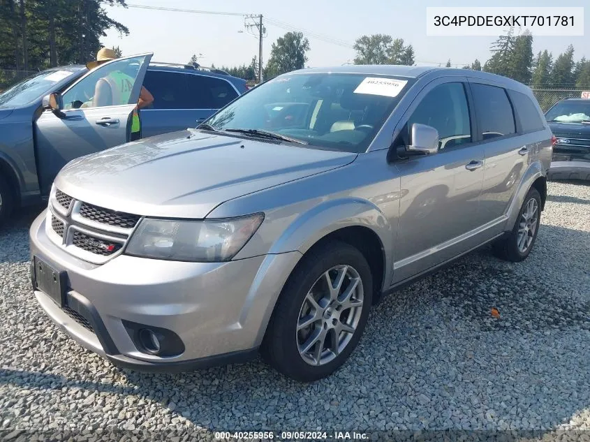 2019 Dodge Journey Gt Awd VIN: 3C4PDDEGXKT701781 Lot: 40255956