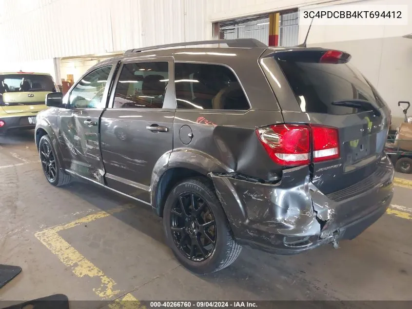 2019 Dodge Journey Se VIN: 3C4PDCBB4KT694412 Lot: 40266760