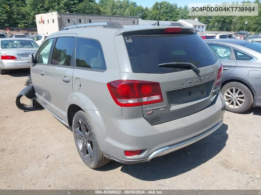 2019 Dodge Journey Crossroad VIN: 3C4PDDGG4KT738984 Lot: 40269522