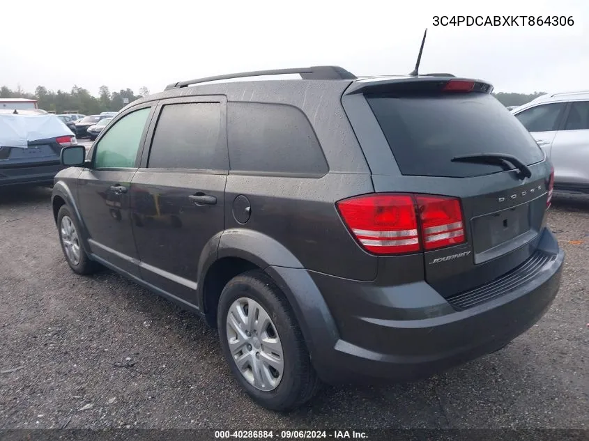 3C4PDCABXKT864306 2019 Dodge Journey Se