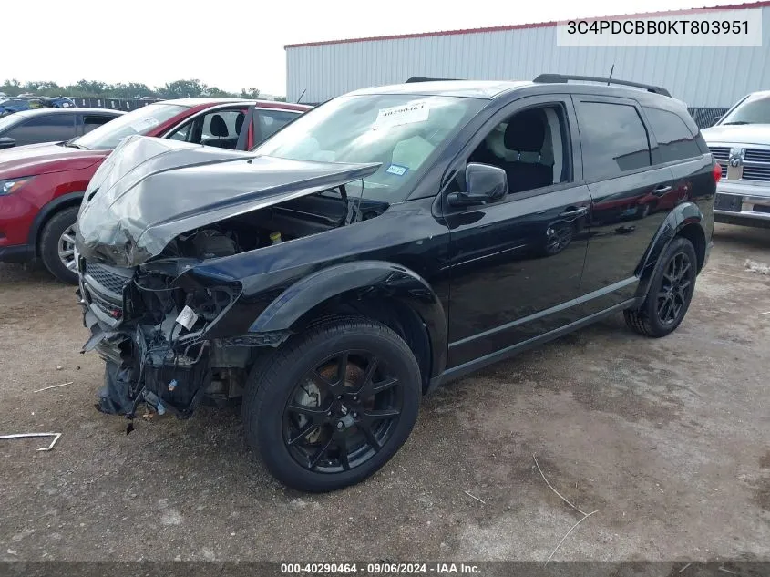 2019 Dodge Journey Se VIN: 3C4PDCBB0KT803951 Lot: 40290464