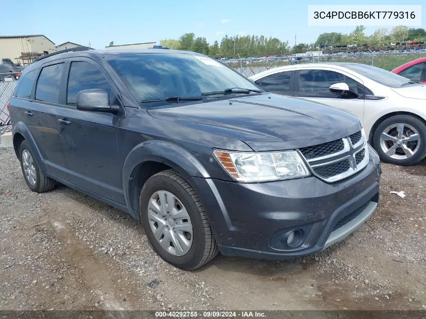 2019 Dodge Journey Se VIN: 3C4PDCBB6KT779316 Lot: 40292755