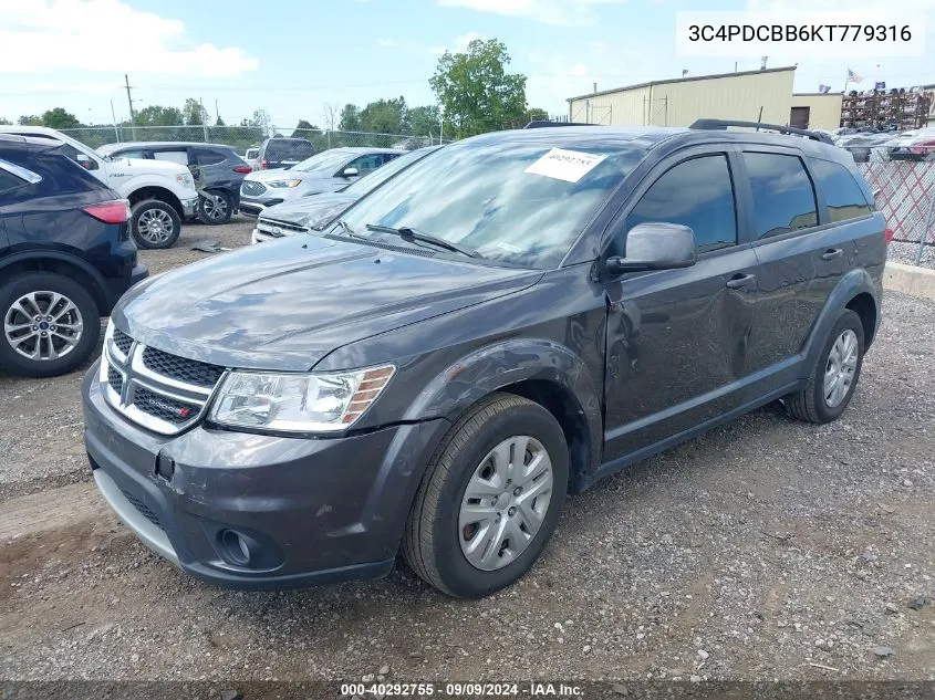 2019 Dodge Journey Se VIN: 3C4PDCBB6KT779316 Lot: 40292755