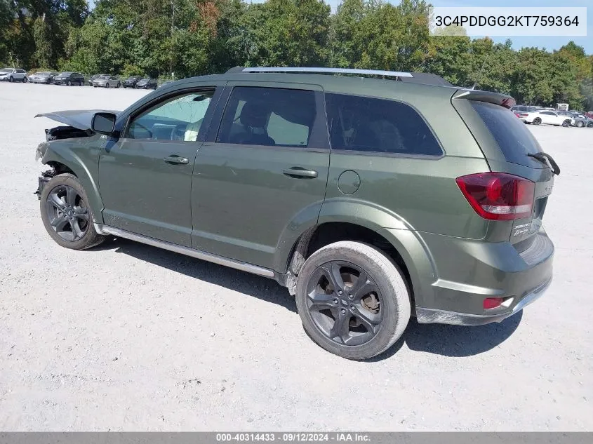 2019 Dodge Journey Crossroad VIN: 3C4PDDGG2KT759364 Lot: 40314433