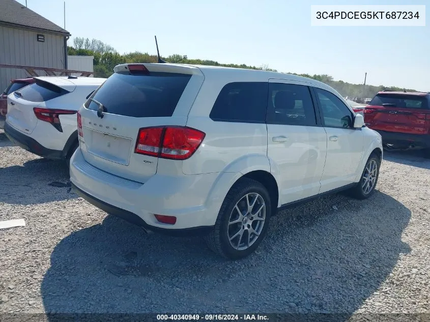 2019 Dodge Journey Gt VIN: 3C4PDCEG5KT687234 Lot: 40340949