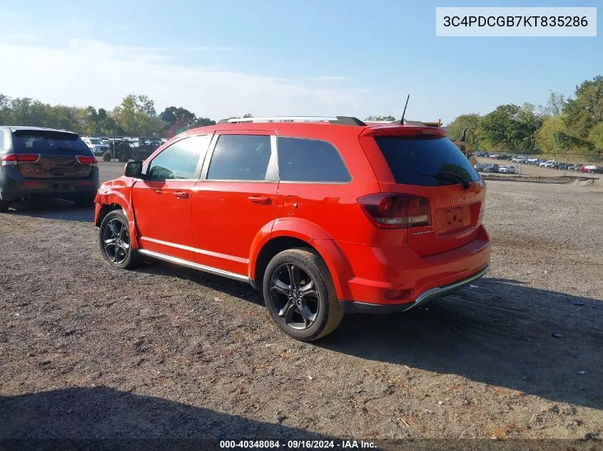 2019 Dodge Journey Crossroad VIN: 3C4PDCGB7KT835286 Lot: 40348084