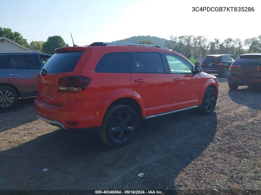 2019 Dodge Journey Crossroad VIN: 3C4PDCGB7KT835286 Lot: 40348084