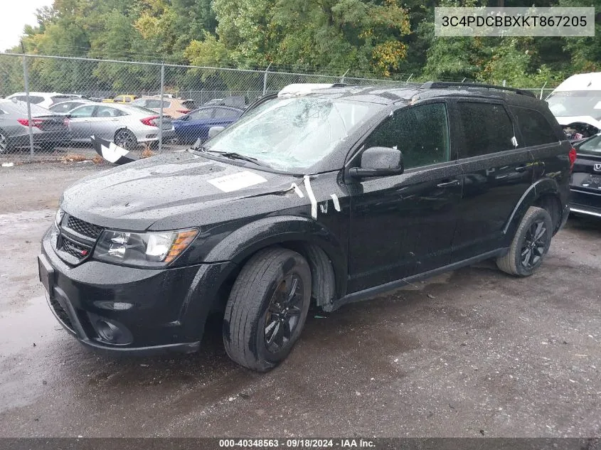 2019 Dodge Journey Se VIN: 3C4PDCBBXKT867205 Lot: 40348563