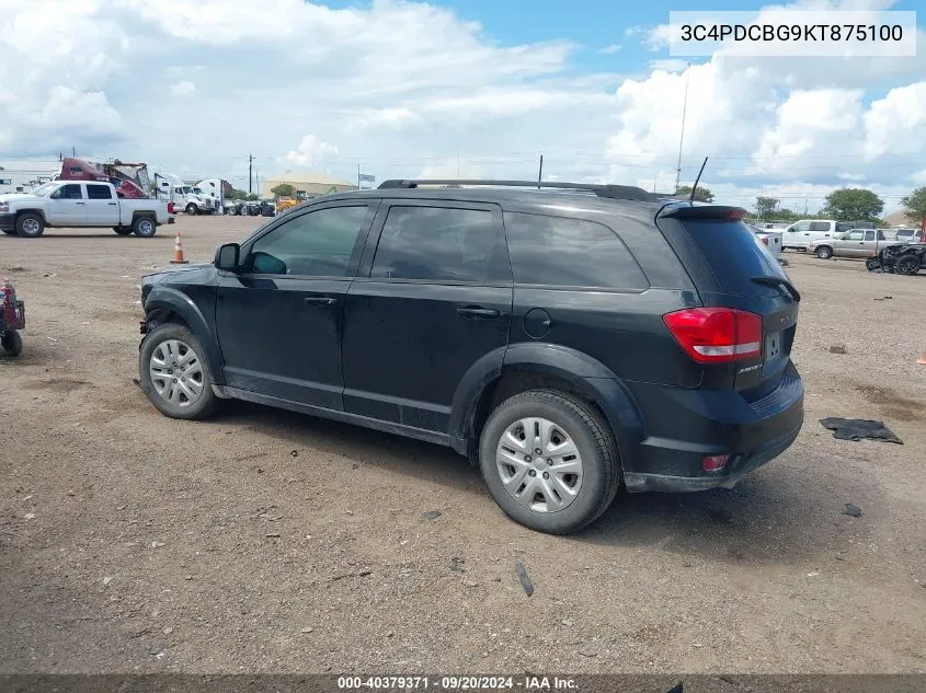 2019 Dodge Journey Se VIN: 3C4PDCBG9KT875100 Lot: 40379371