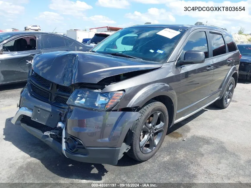 2019 Dodge Journey Crossroad VIN: 3C4PDCGGXKT803654 Lot: 40381197