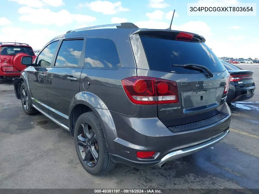 2019 Dodge Journey Crossroad VIN: 3C4PDCGGXKT803654 Lot: 40381197